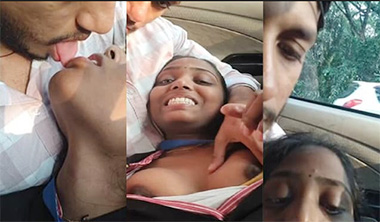Indian Hot Couple Enjoying Inside Car Viral Video