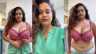 Hot Indian Tanker Nurse Strip Teasing Her Boobs Porn
